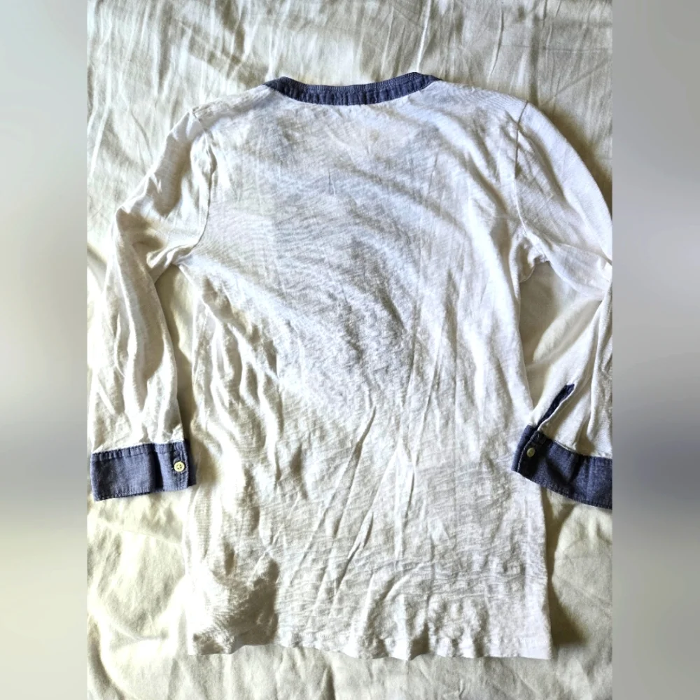J. Crew Womens Cotton 3/4 Sleeve Top Size XS